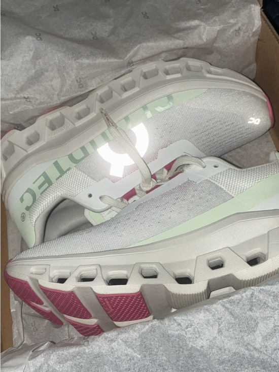 On Clouds Shoes - On cloud monster 2. Lightweight Women's Athletic Sneakers in White, Mint & Pink